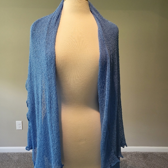 Fresco by Nomadic Traders – Beach Blue Long Mesh/Crochet Cardi/Shawl (One Size) - Picture 14 of 16